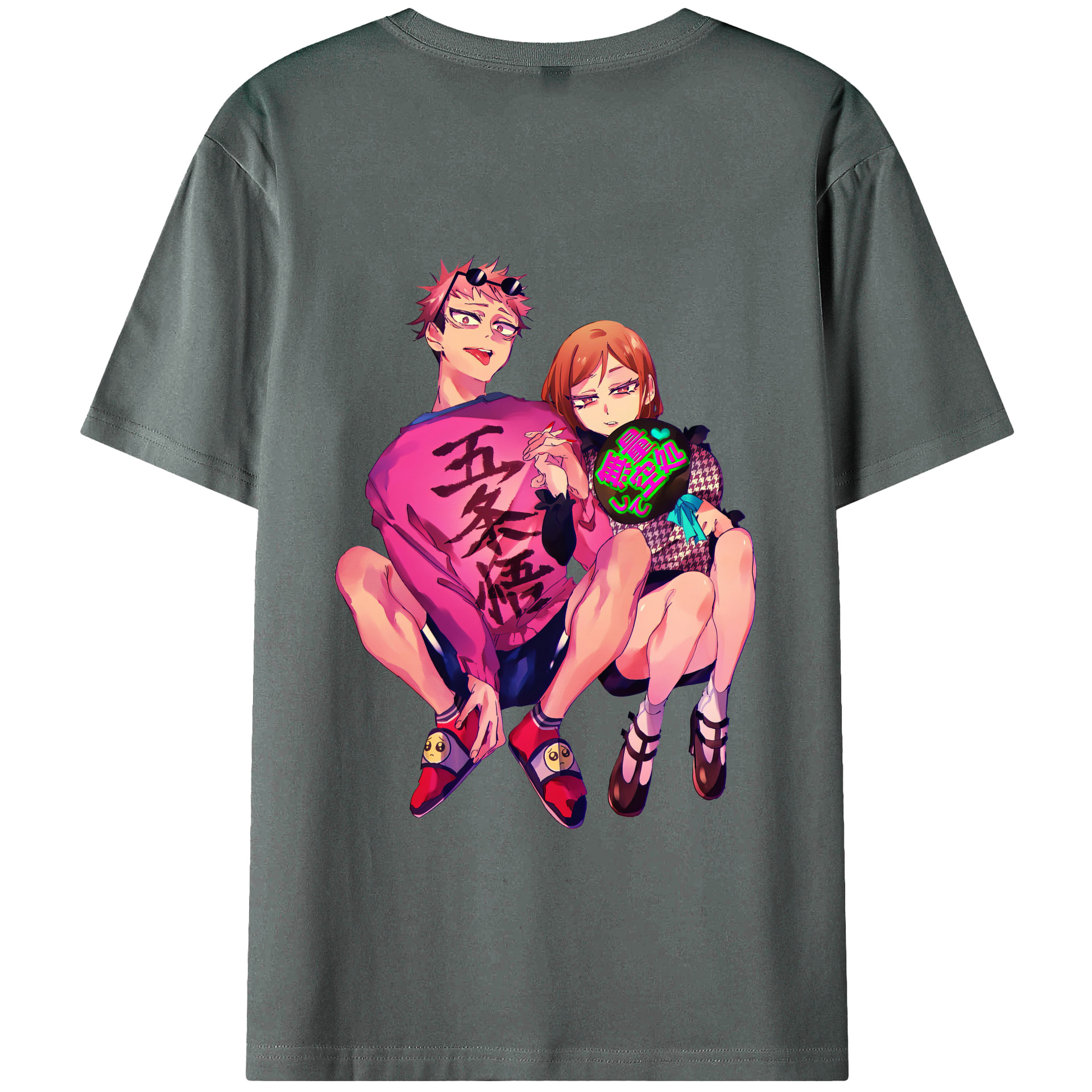 （画像用） 呪術廻戦 Jujutsu Kaisen 綿100％ メンズ半袖Tシャツ（バックプリント） 通気性